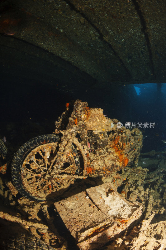 水下沉船潜水SS Thistlegorm BSA M20摩托车